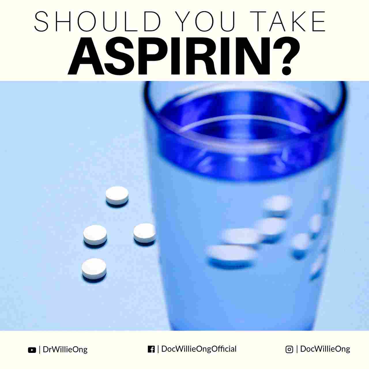 Photo shows a glass of water and aspirin tablet